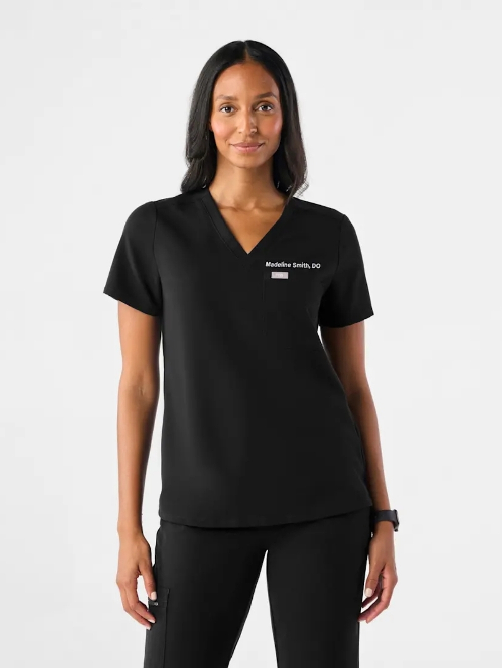 Figs Black Catarina Scrub Top